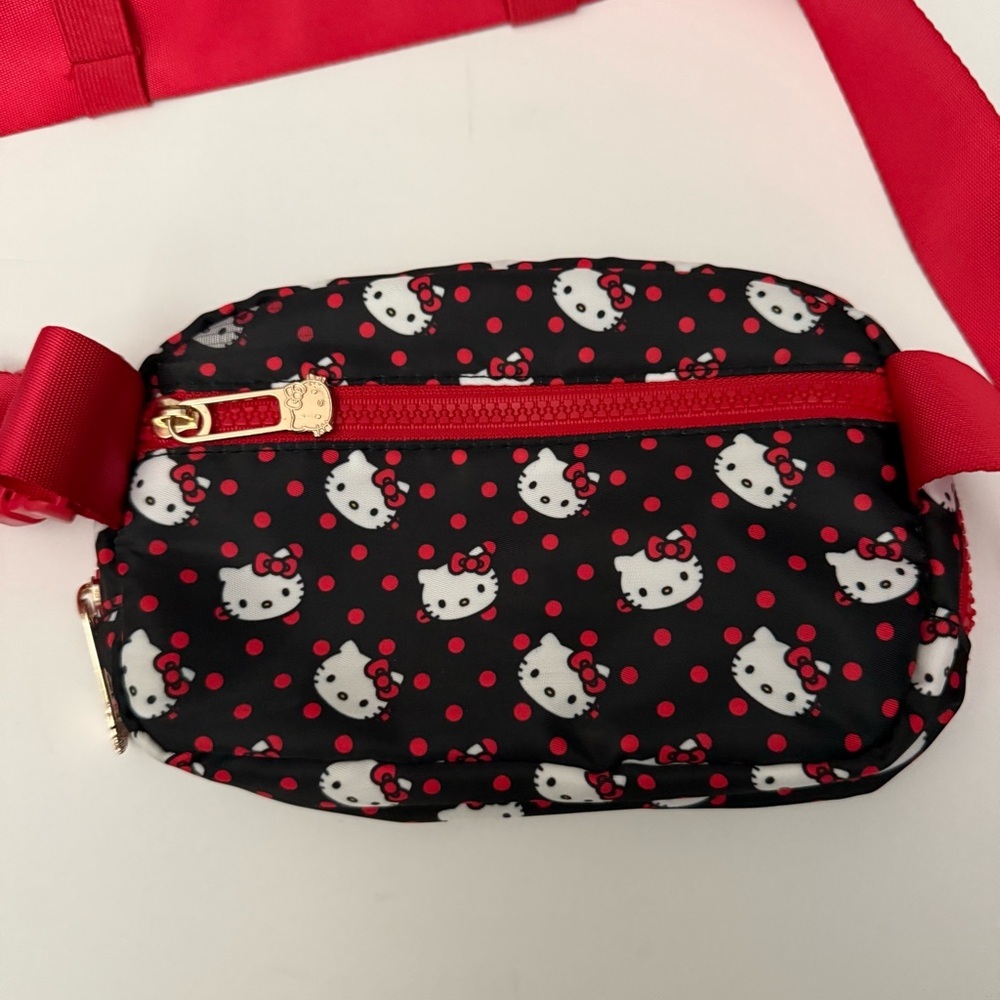 Hello Kitty Black and Red Polka Dot Fanny Pack Hip Bag Crossbody Bag